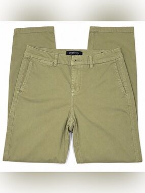 Liverpool Olive Green Slim Chino Trousers